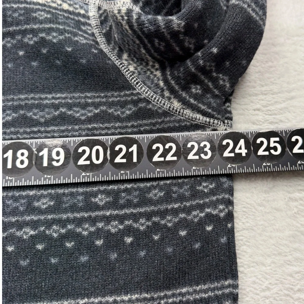 The‎ North Face Fleece Pullover Mens Large Gray Fair Isle 1/4 Zip Sweater